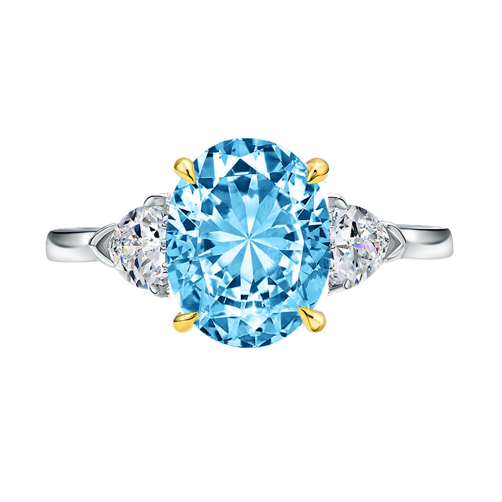 Blue Sapphire Ring  Corundum Fashion Jewelry