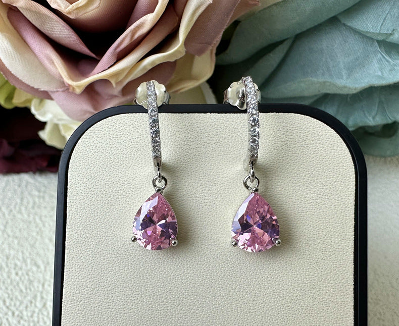 Water Drop Earrings Pure Silver Ear Studs