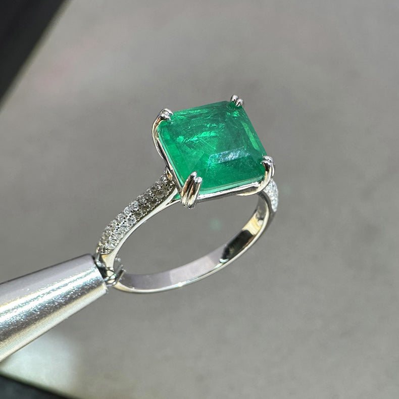 Square Gemstone Ring Unique Jewelry