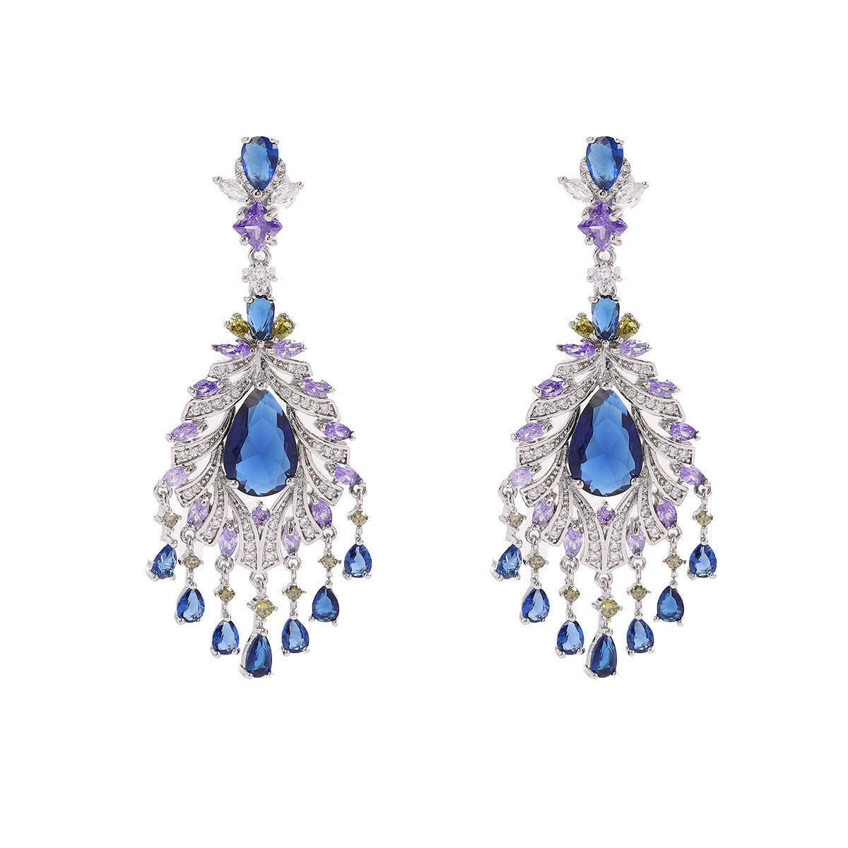 Water Drop – Teardrop Zircon Earrings in Sterling Silver