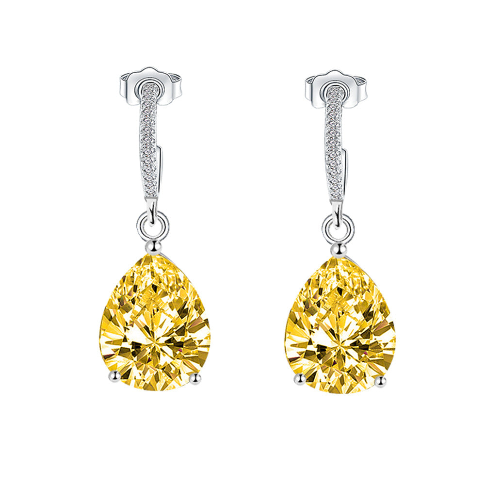 Water Drop Earrings Pure Silver Ear Studs