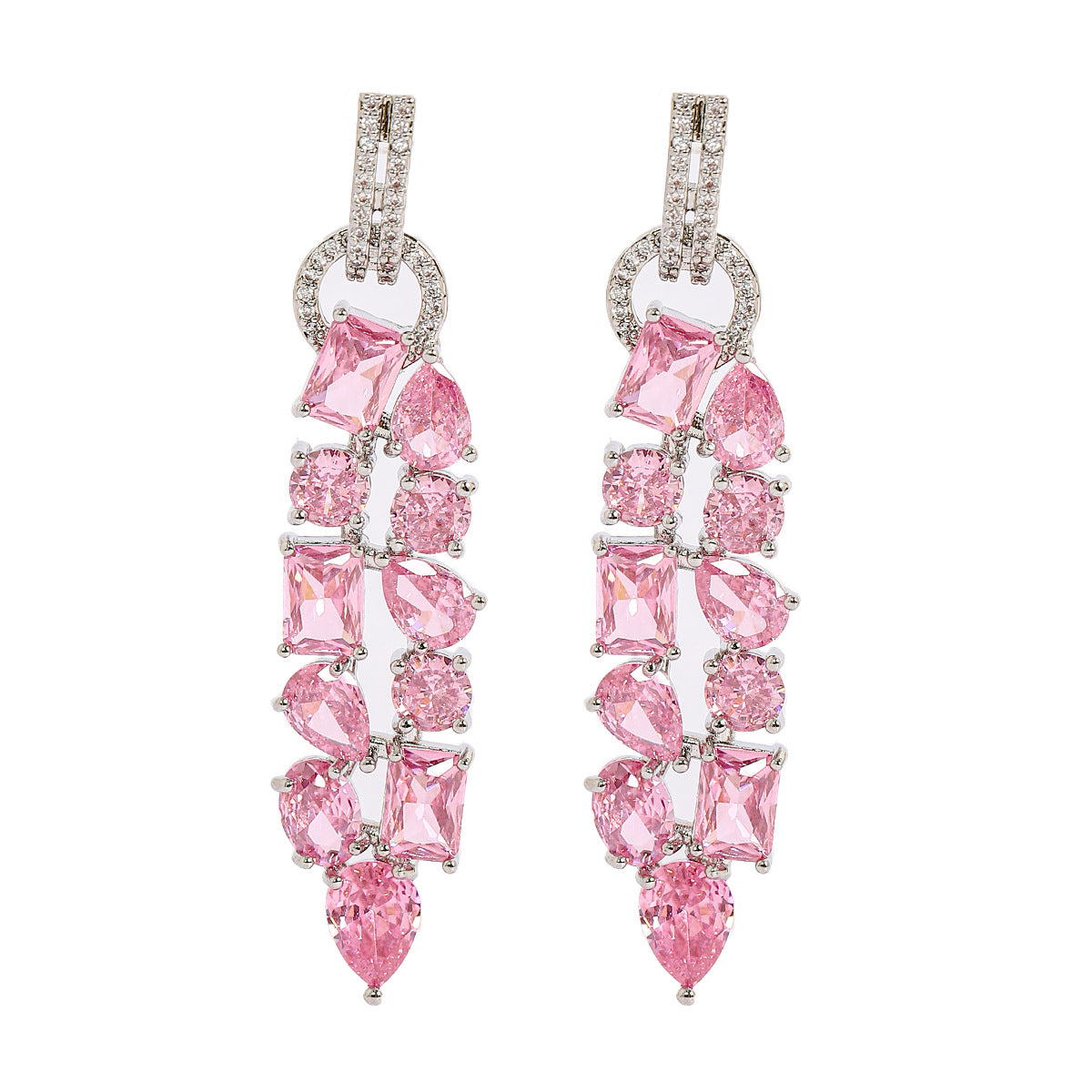 Teardrop Radiance – Inlaid Zircon Earrings in Soft Statement Style