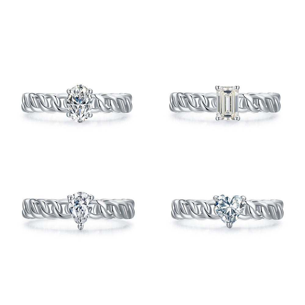 Love Heart Shape S925 Sterling Silver Ring