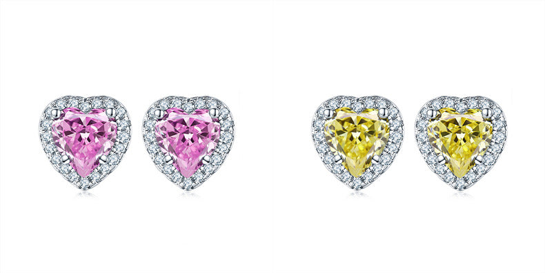 Candy Diamond Heart-shaped Earrings