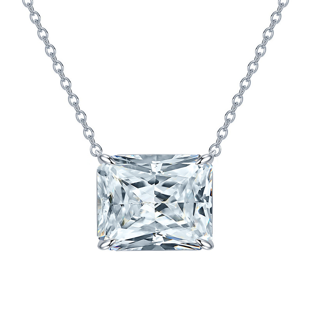 High Carbon Rectangular Pendant Choker Necklace