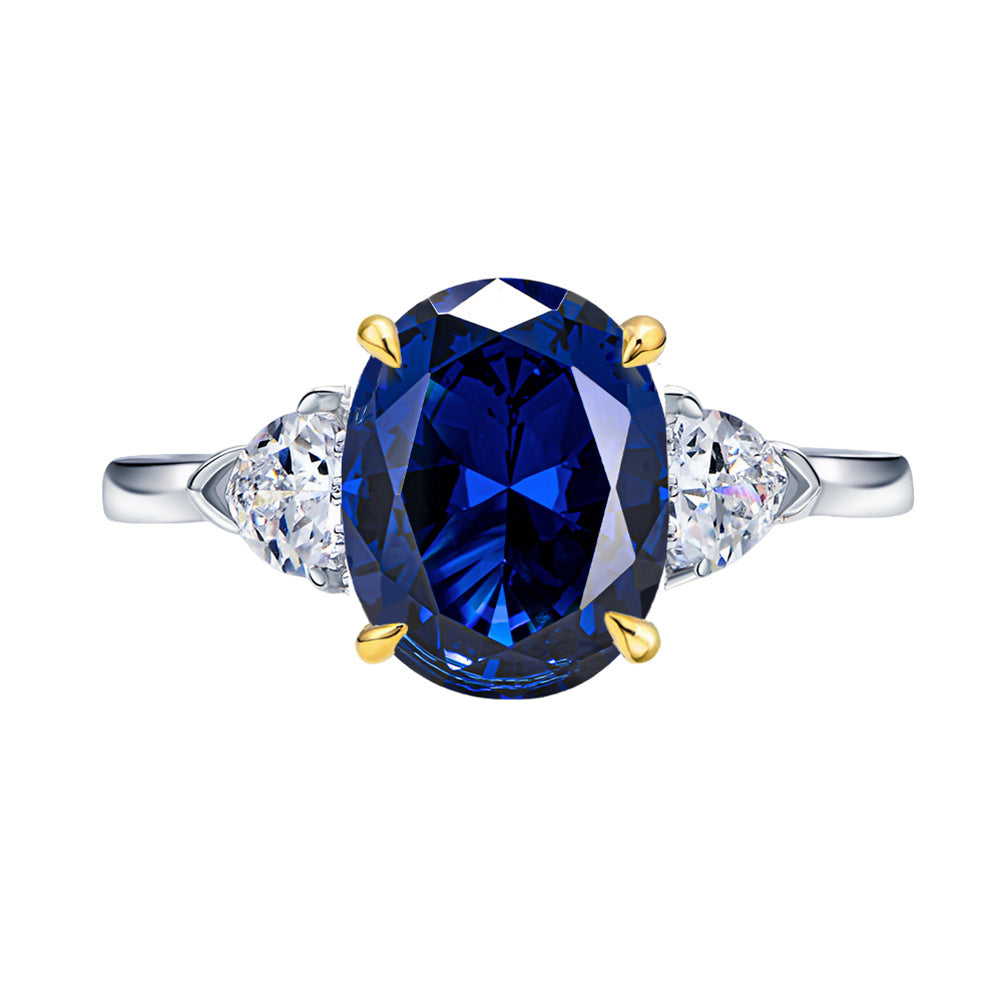 Blue Sapphire Ring  Corundum Fashion Jewelry