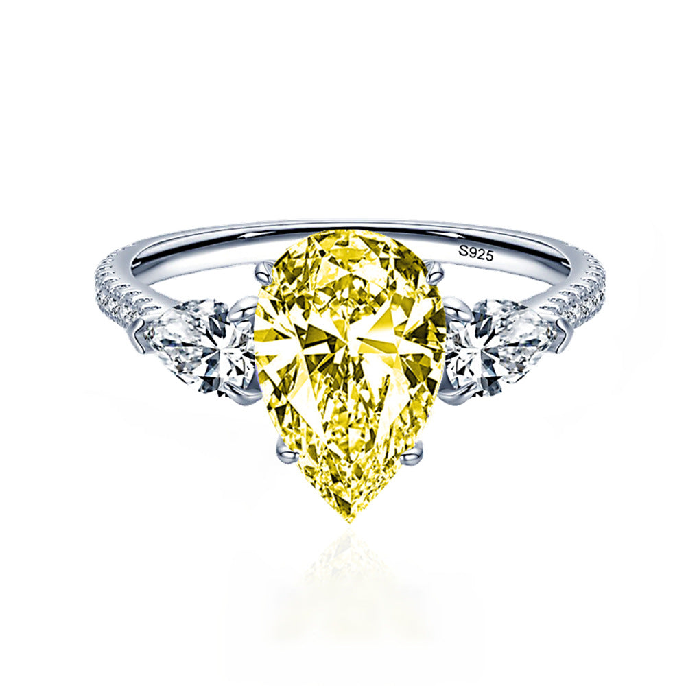 Radiant Cut High Carbon Diamond Ring
